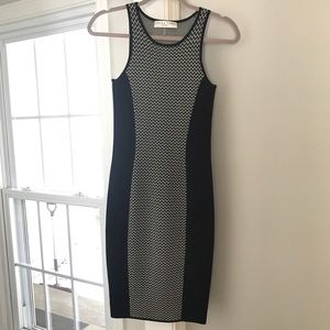 Trina Turk Gray & Black Bodycon Dress